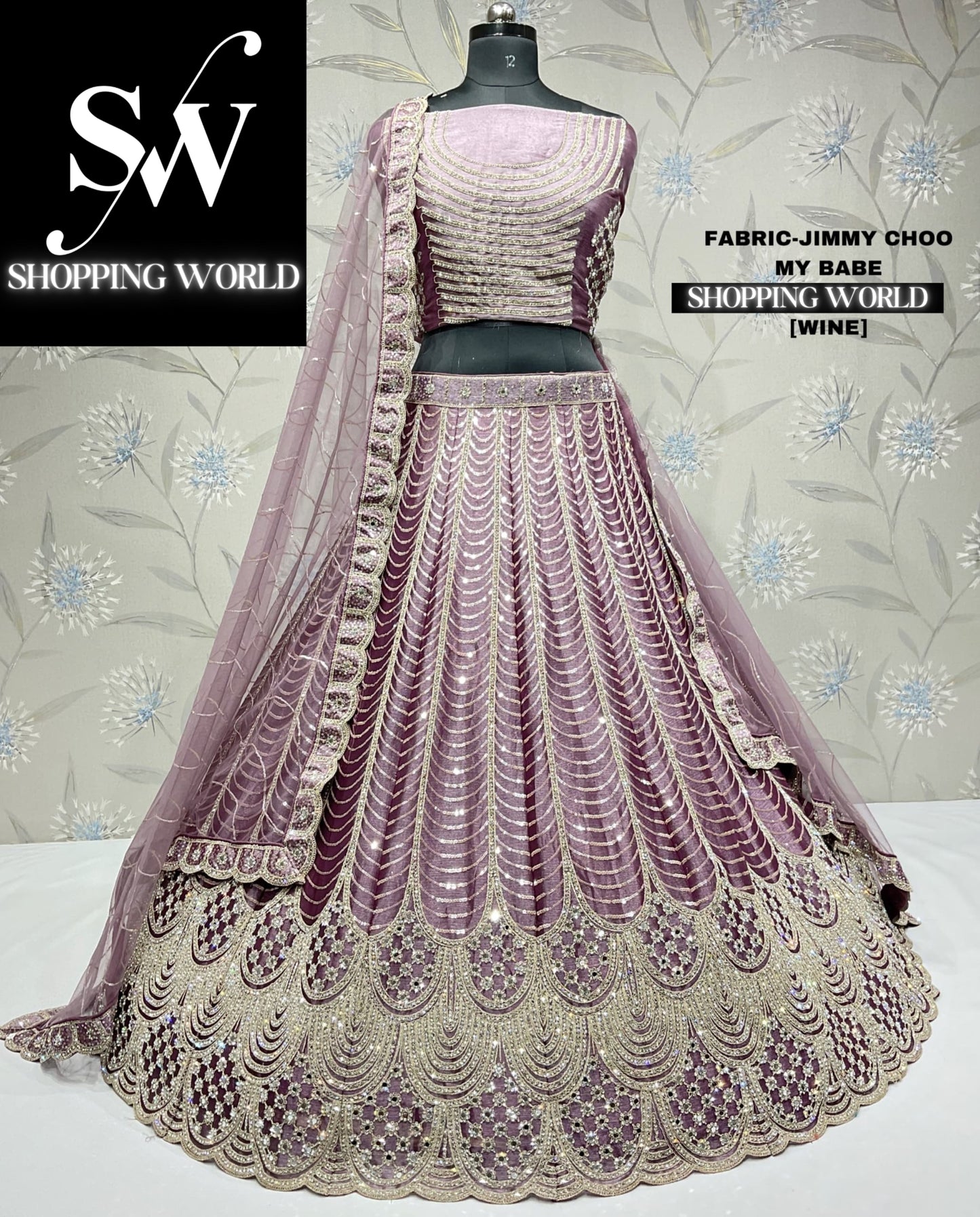 Elegant purple wine lehenga