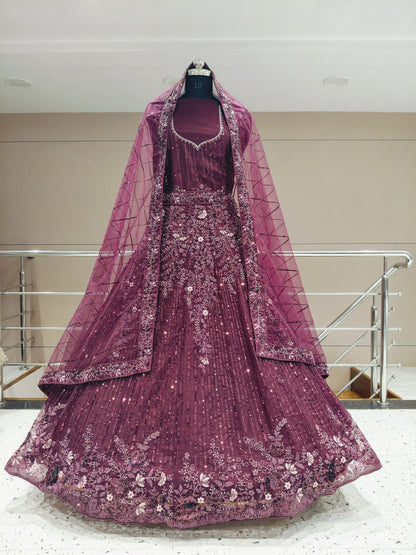 Charming wine lehenga