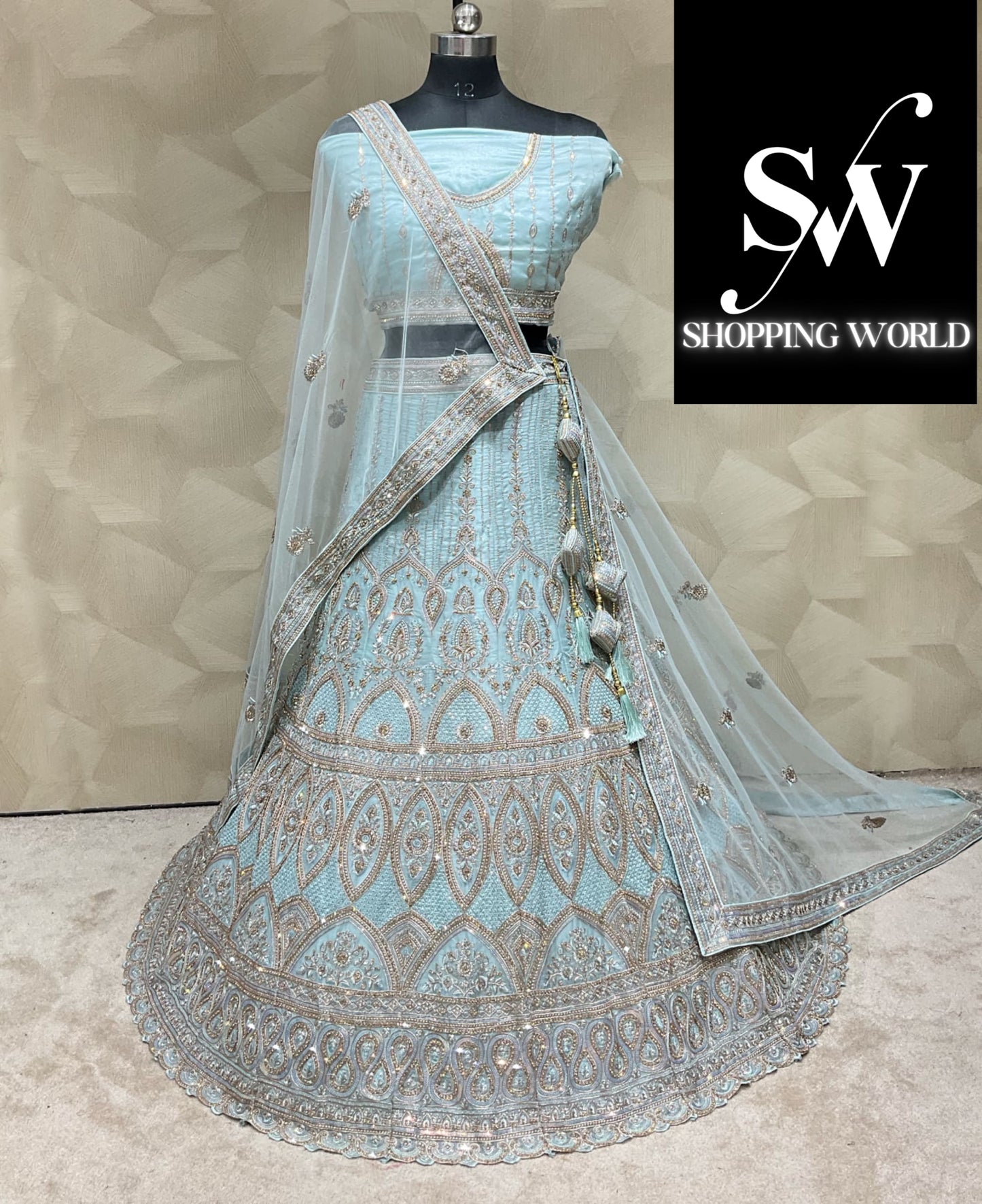 Cute sky blue lehenga