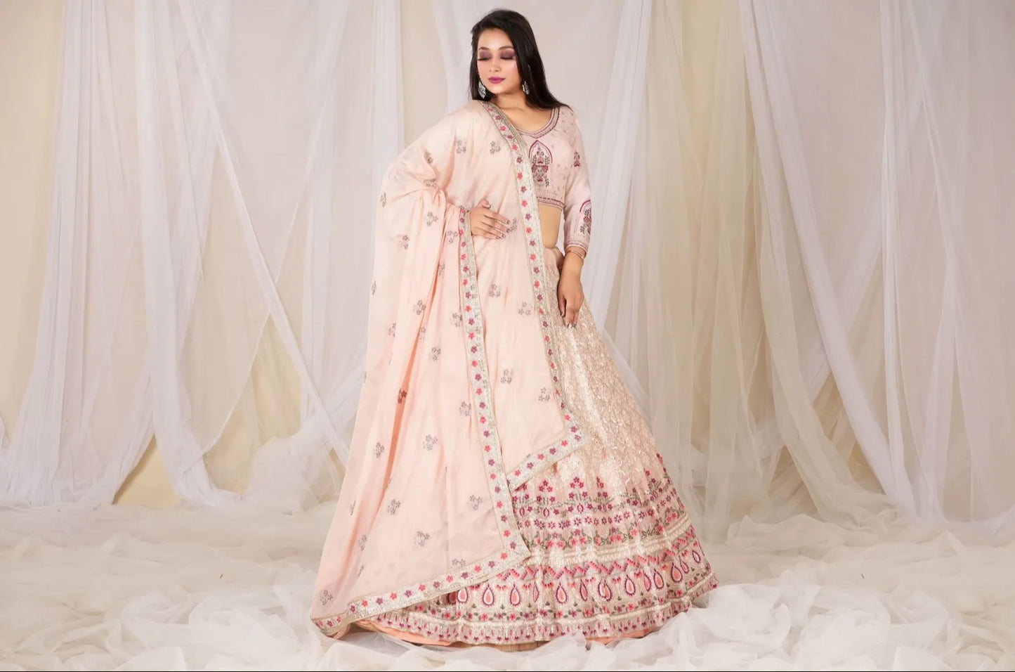 Glamorous baby pink lehenga