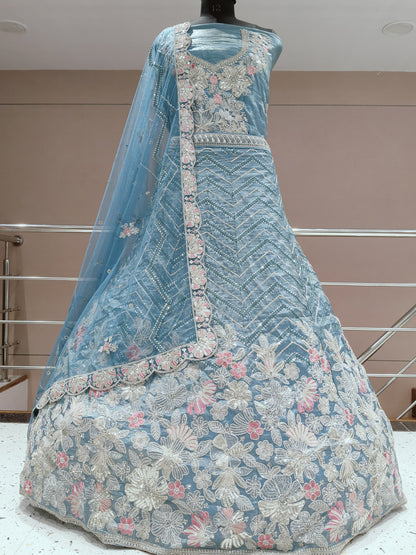 Something different sky blue lehenga