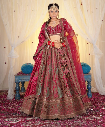 Delightful rani pink bridal lehenga