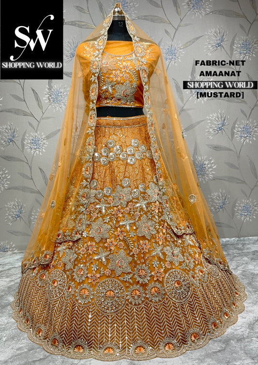 Preciosa lehenga color mostaza