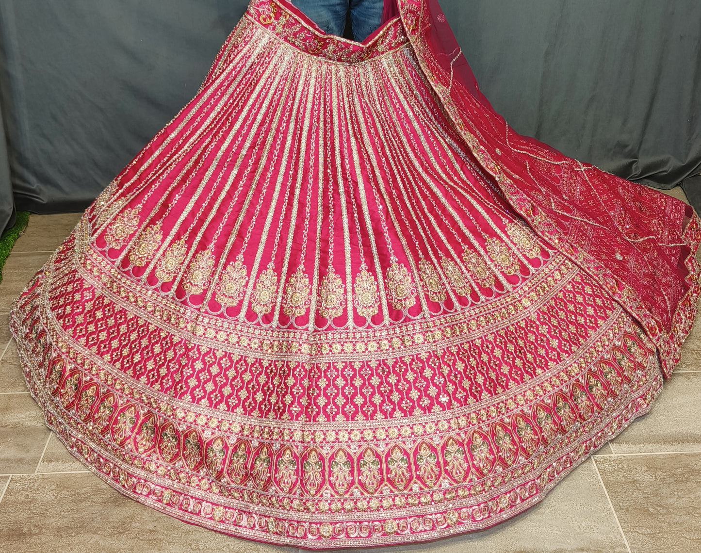 Tremendous pink bridal lehenga