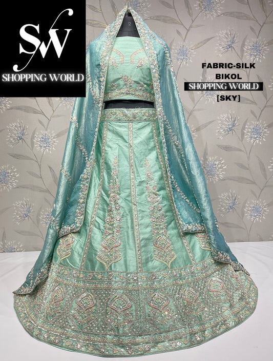 Fabulous sky blue lehenga