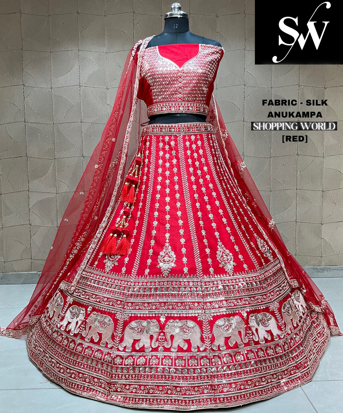 Wow red pink gajraj double dupatta bridal lehenga