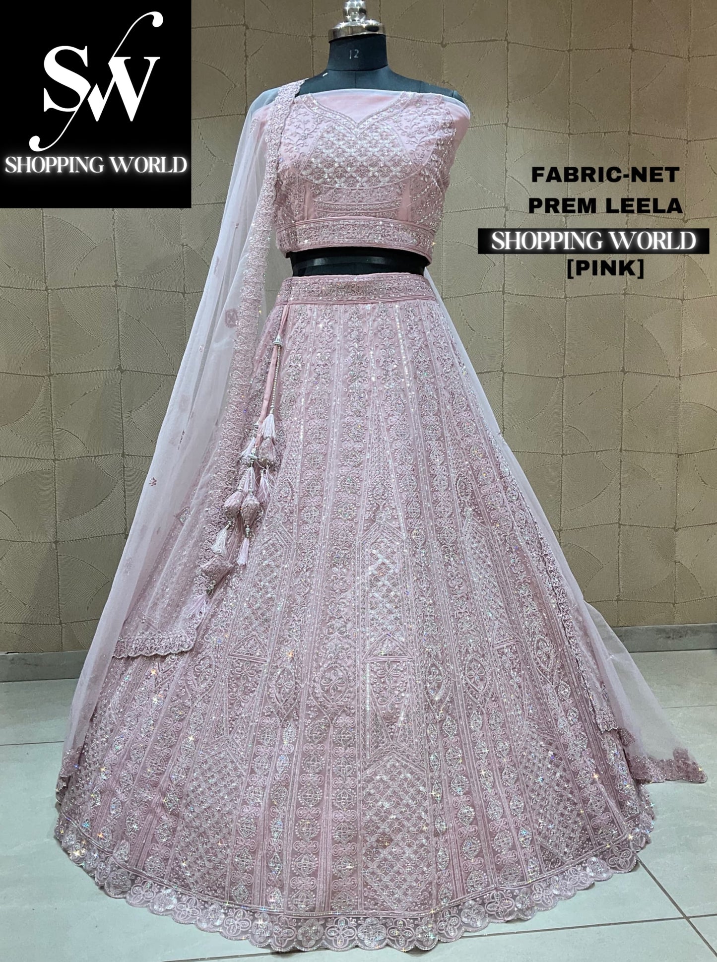 Majestic baby pink lehenga