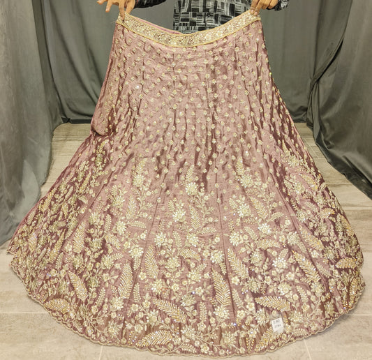 Majestuoso top corto tipo lehenga rosa