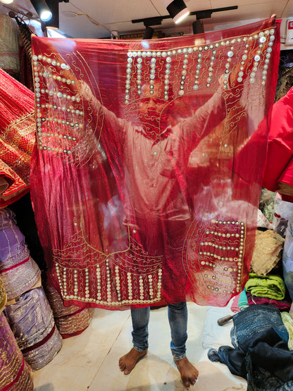 Pretty red pearl Sequence work lehenga