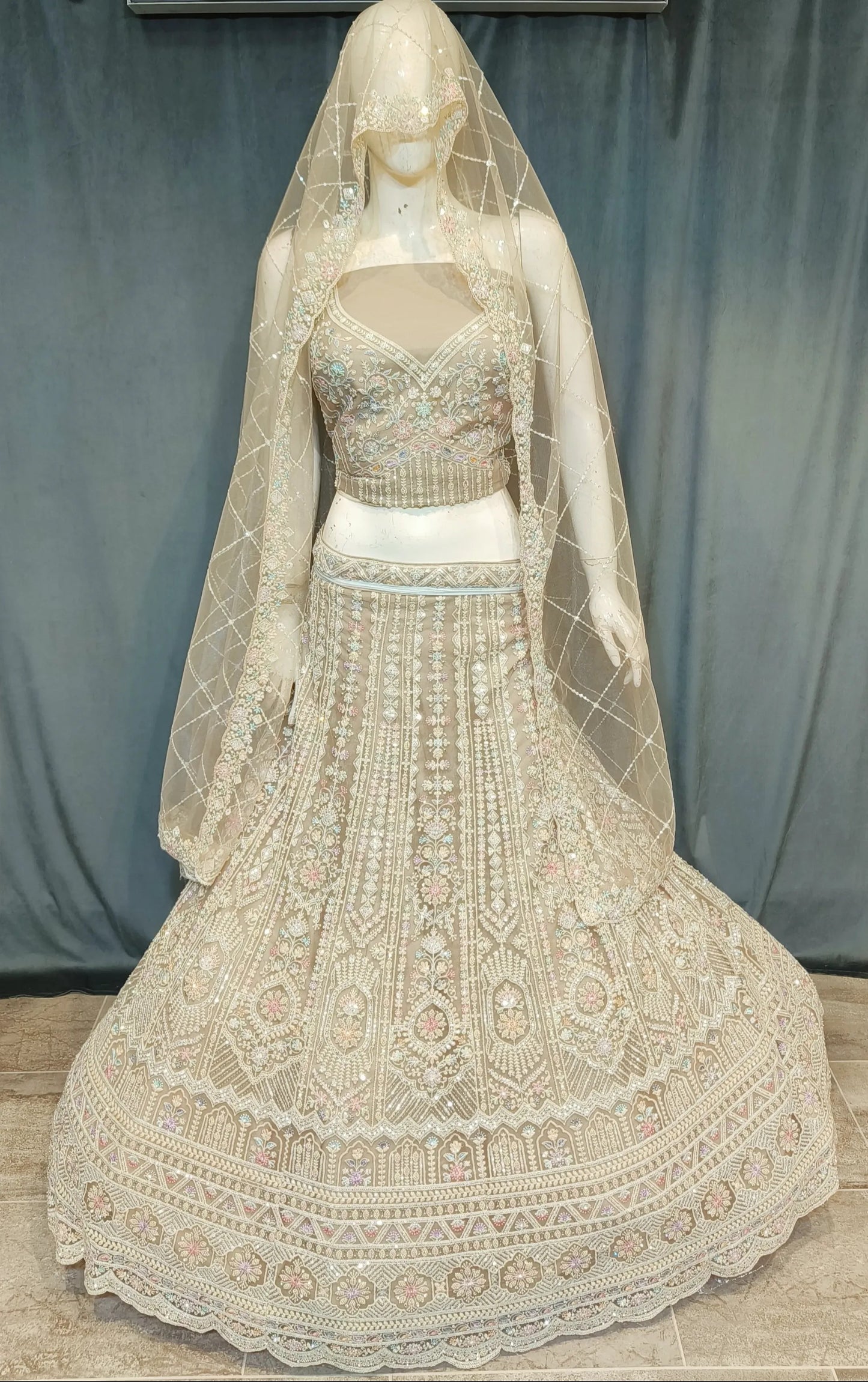 Tremendous light gold lehenga