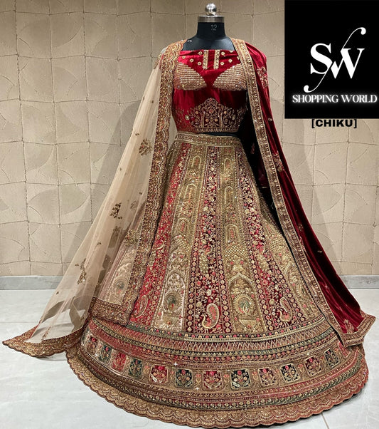 Asombrosa lehenga nupcial chiku doble duptta