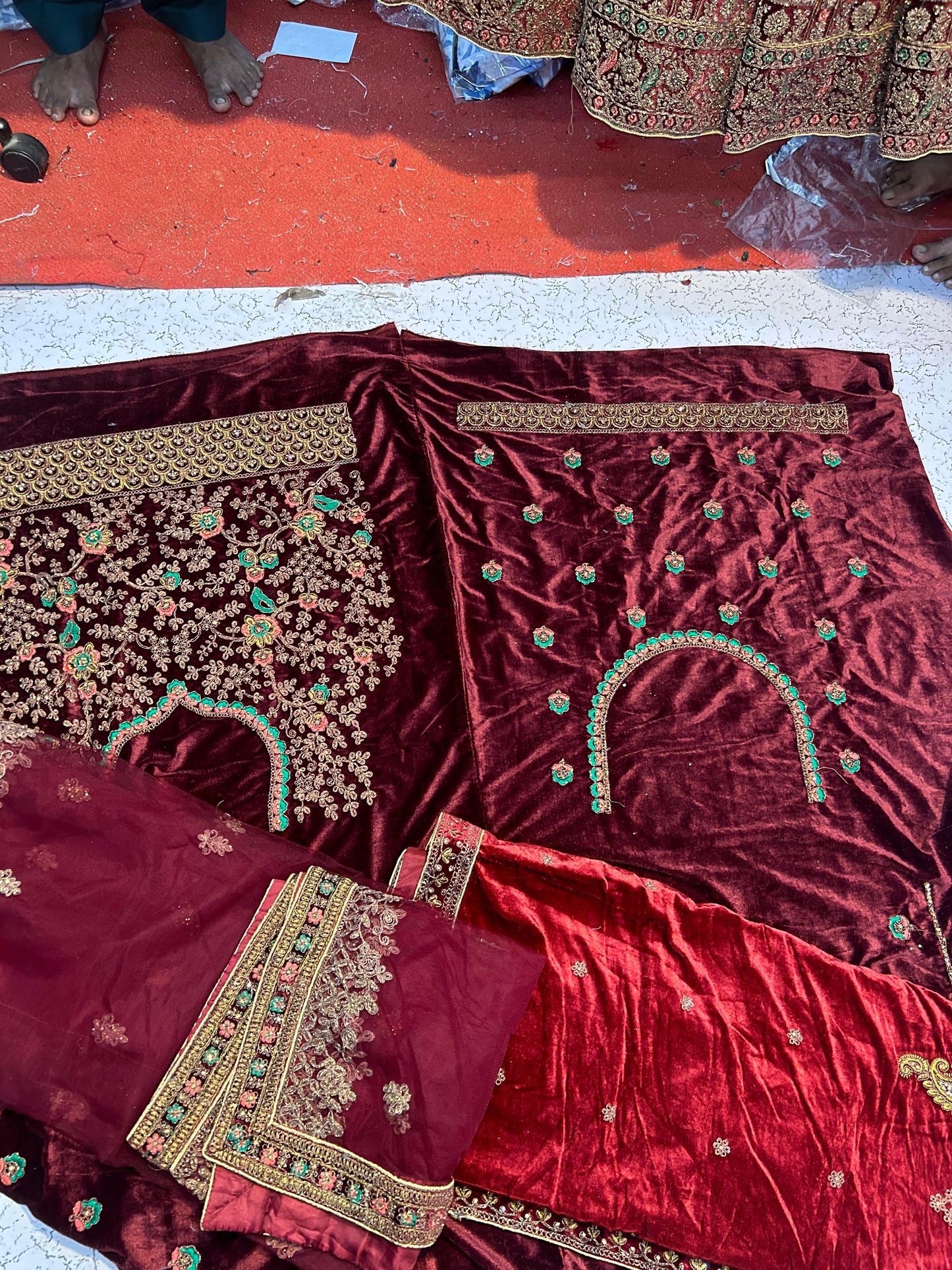 Maroon bridal lehenga