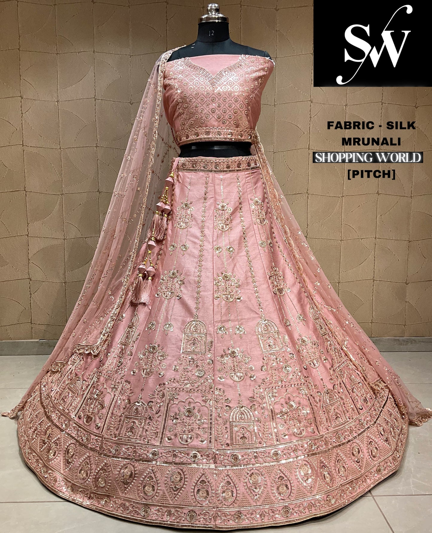 Awesome peach pink bridal lehenga