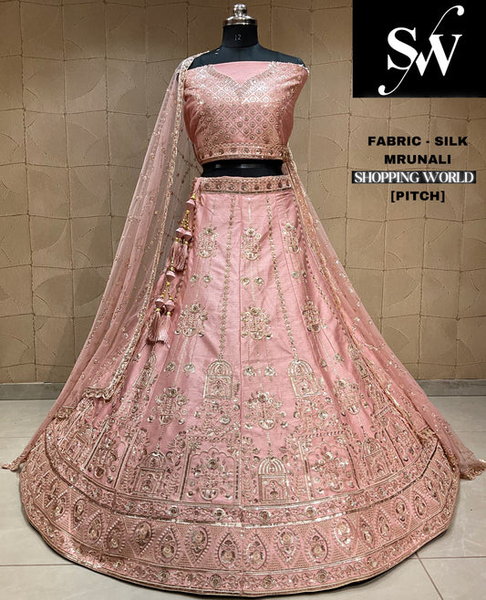 Awesome peach pink bridal lehenga