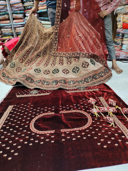 Extraordinary ivory maroon Lehenga 💖