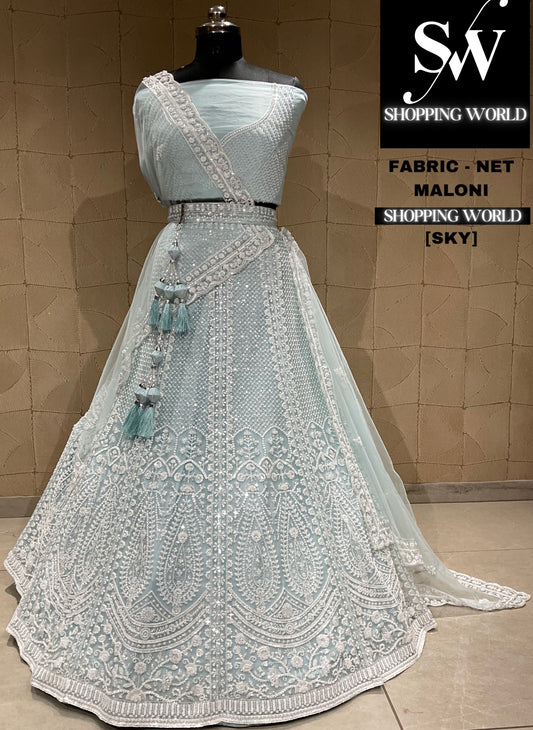 Lavishing sky blue lehenga