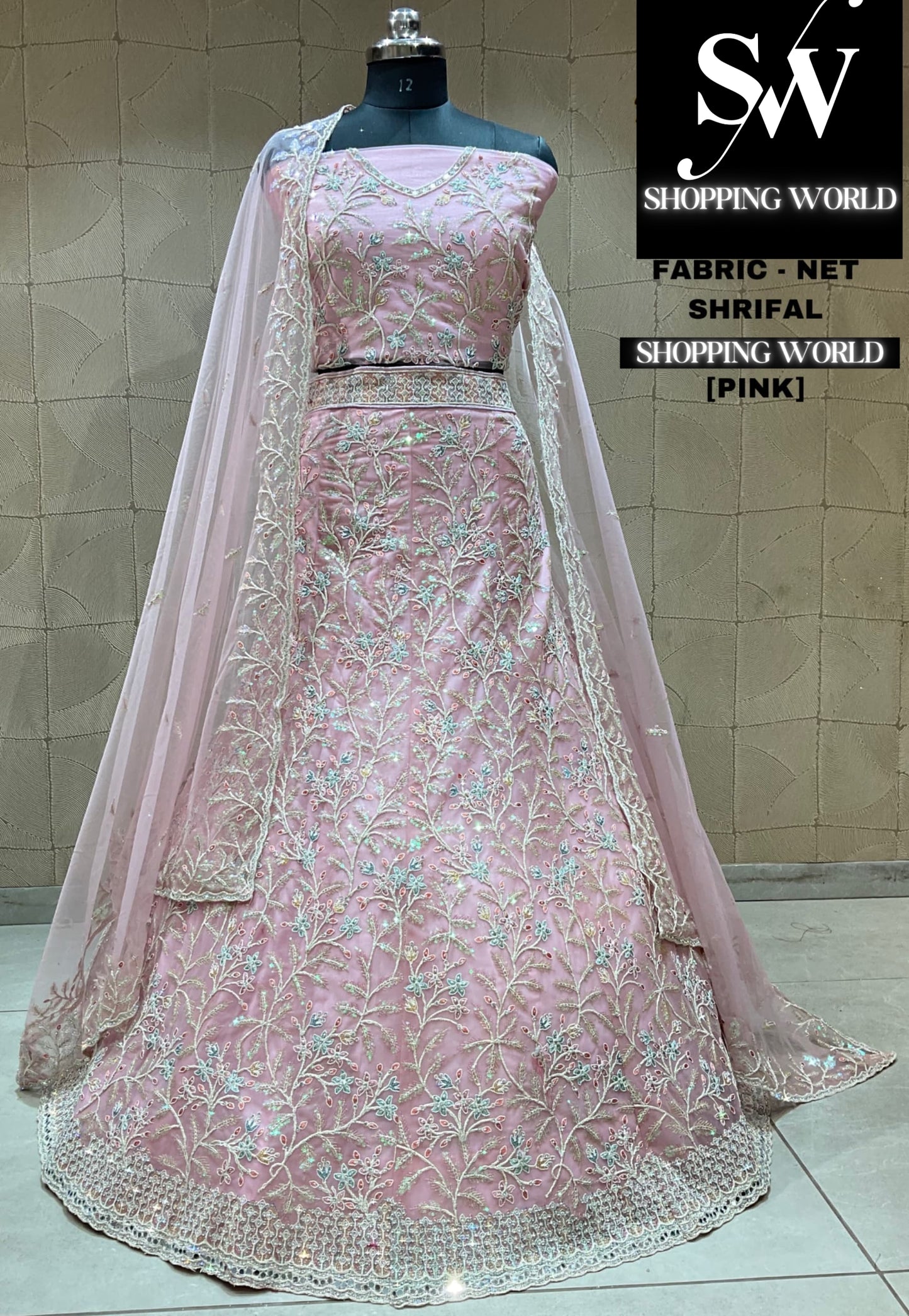 Elegant baby pink lehenga