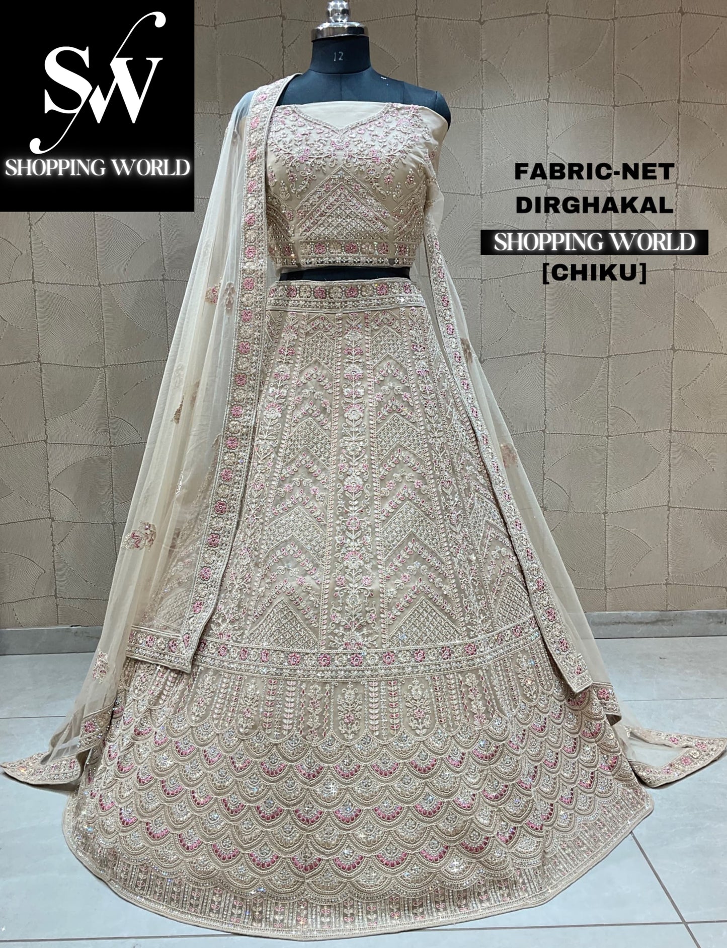 Beautiful peach chiku lehenga