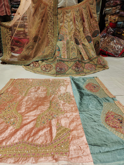 Gorgeous peach Peacock pink Lehenga