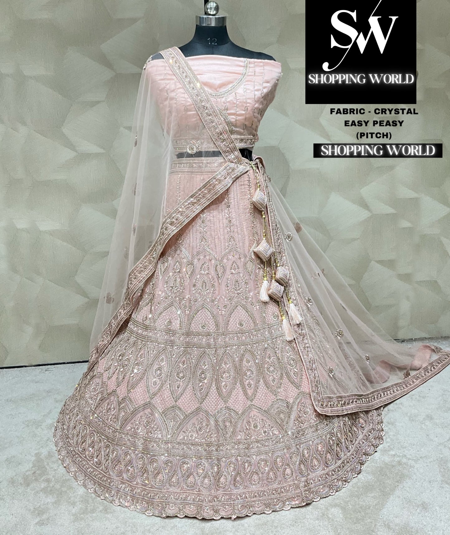 Charming peach pink lehenga