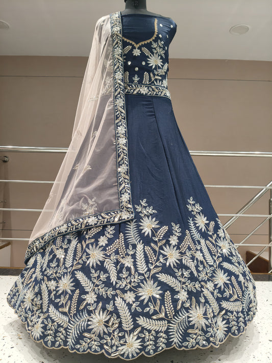 Awesome dark blue lehenga