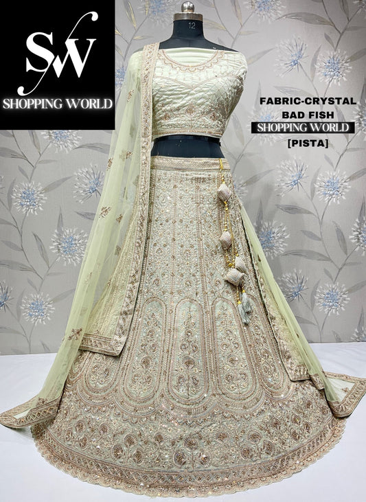 Lavishing pista green lehenga