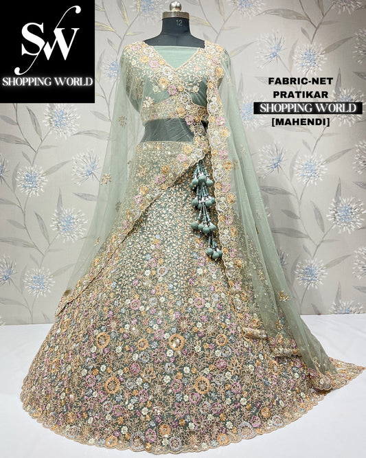 Majestic mehendi green lehenga