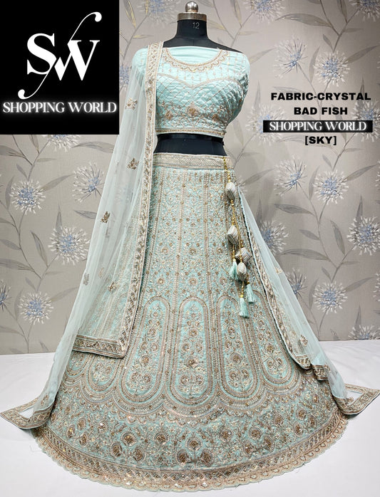 Glamorous sky blue lehenga