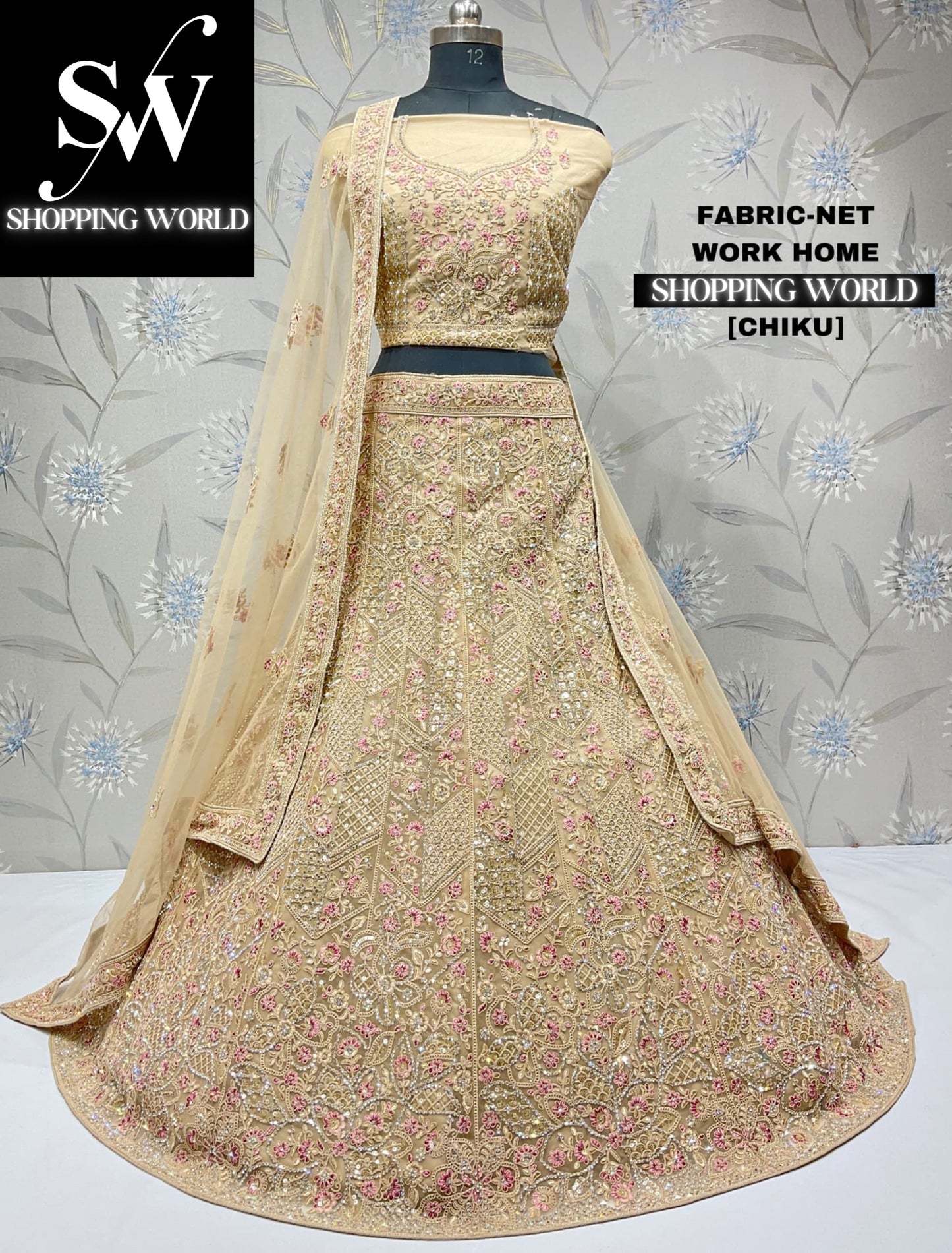 Delightful chiku yellow lehenga