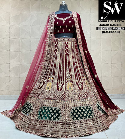 Designer double dupatta bridal Lehenga