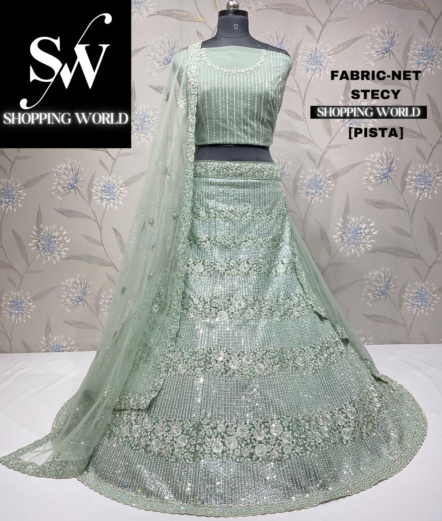 Awesome pista green lehenga