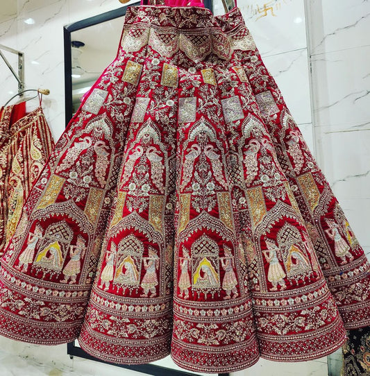 Ball Doli Barat red meroon pink Lehenga