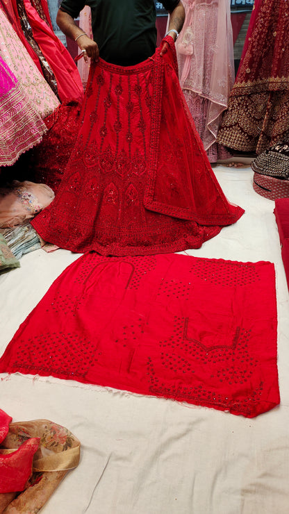 Designer Red on Red  Lehenga Shopping World - Shopping World