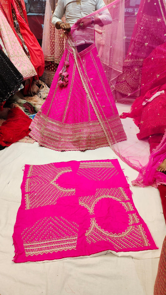 Silk Pink Lehenga - Shopping World