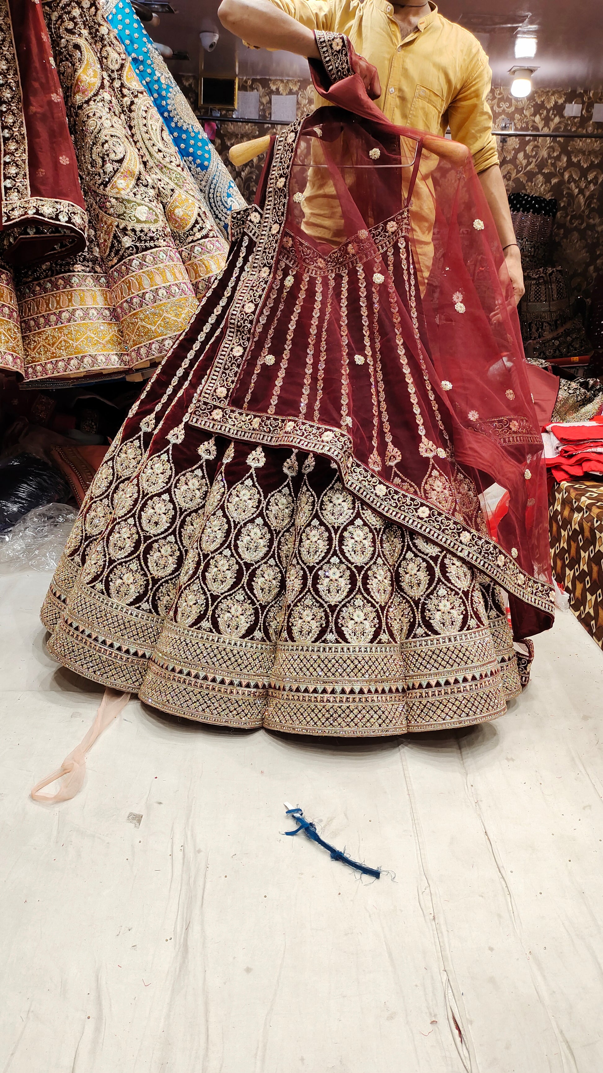 Maroon Bridal Lehanga by Shopping World - Shopping World