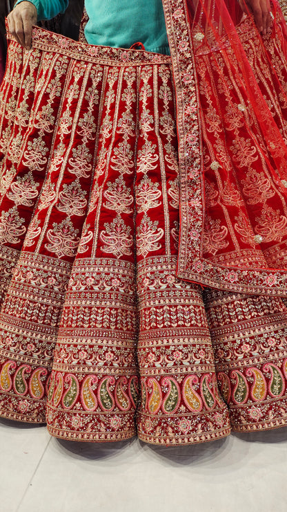 Red Bridal Lehenga by Shopping World - Shopping World