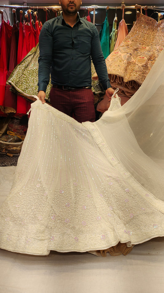 White Lehenga