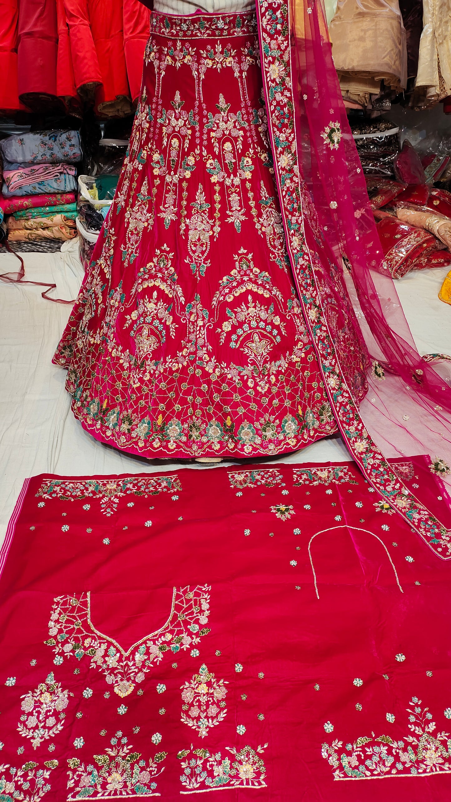 Hot red  Lehenga Shopping World - Shopping World