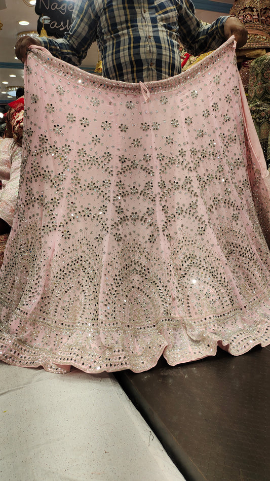 Lehenga Wow rosa bebé