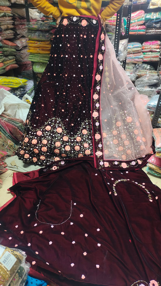 Purple violet Black Lehenga