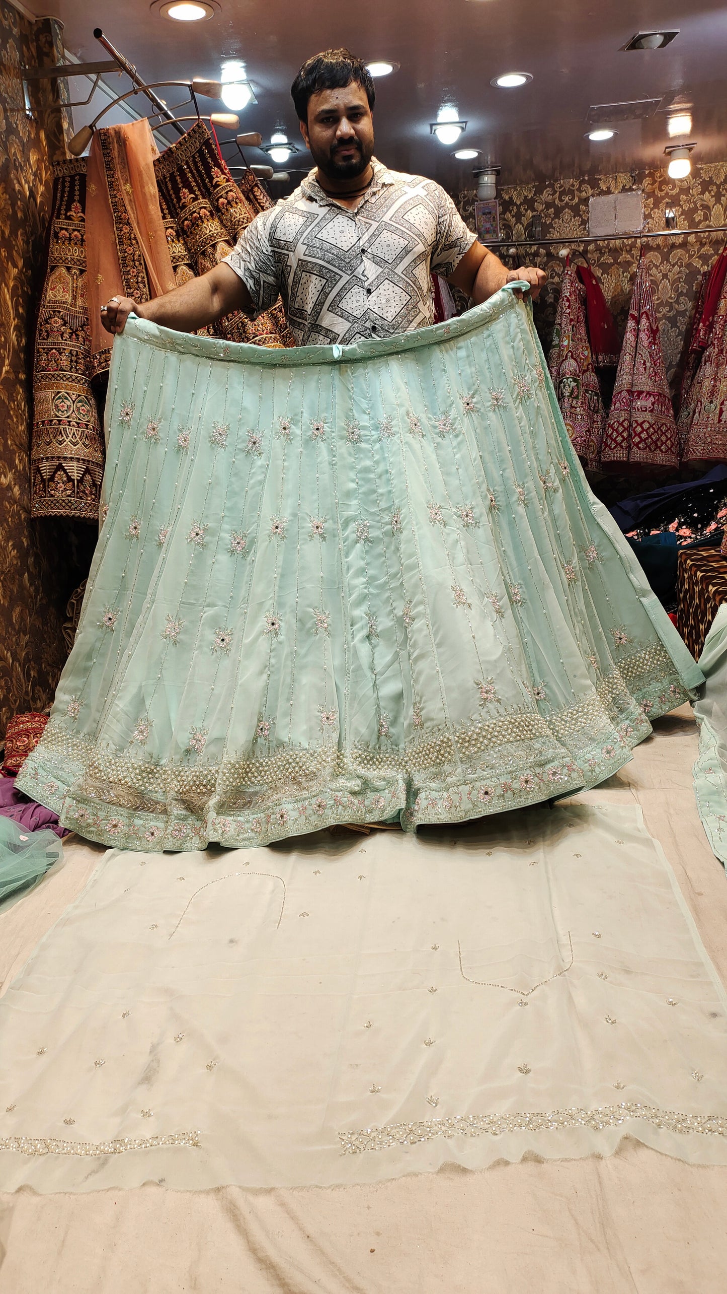 Sea green  Lehenga Shopping World