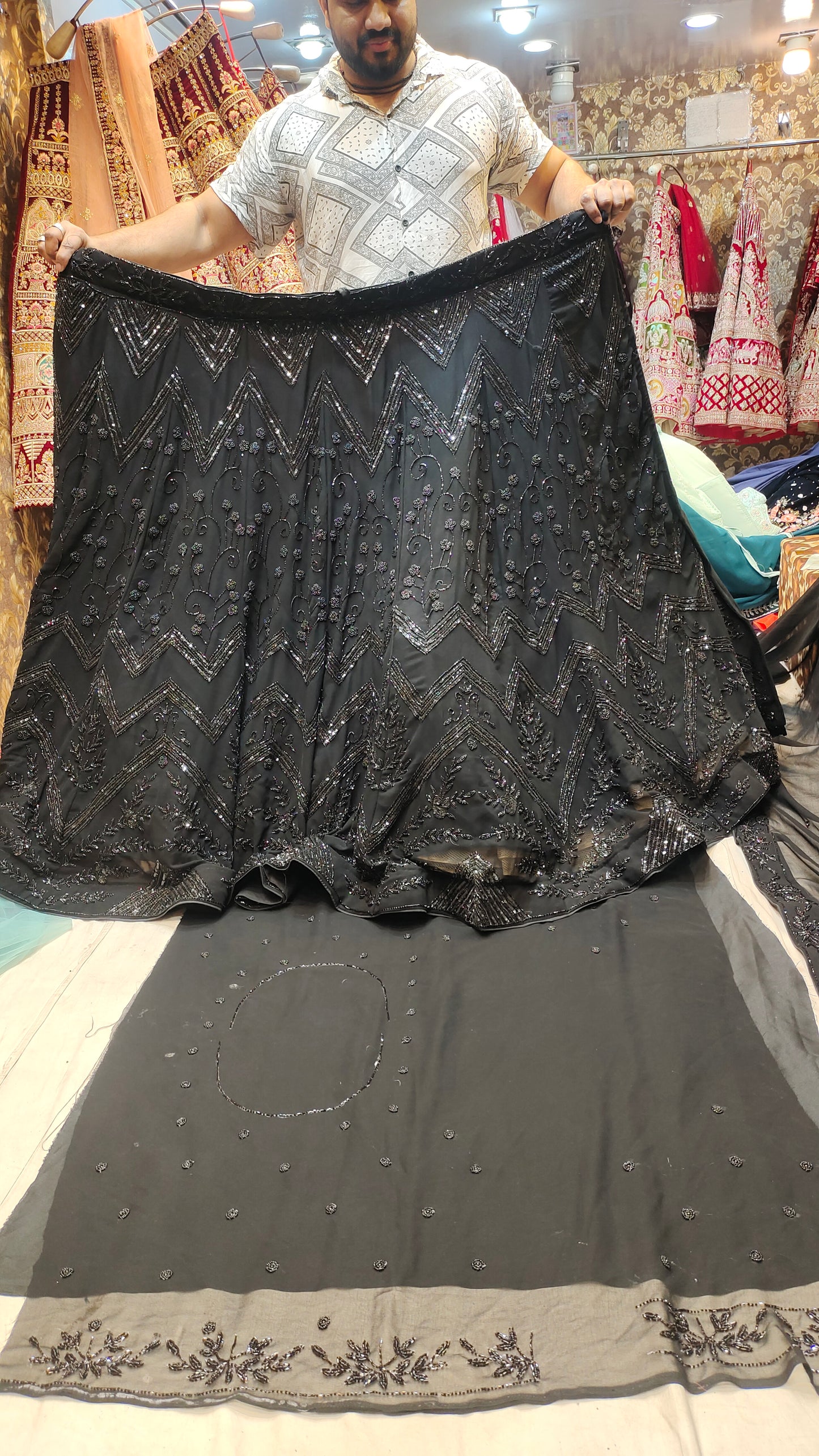 ZigZag pattern  Lehenga Shopping World