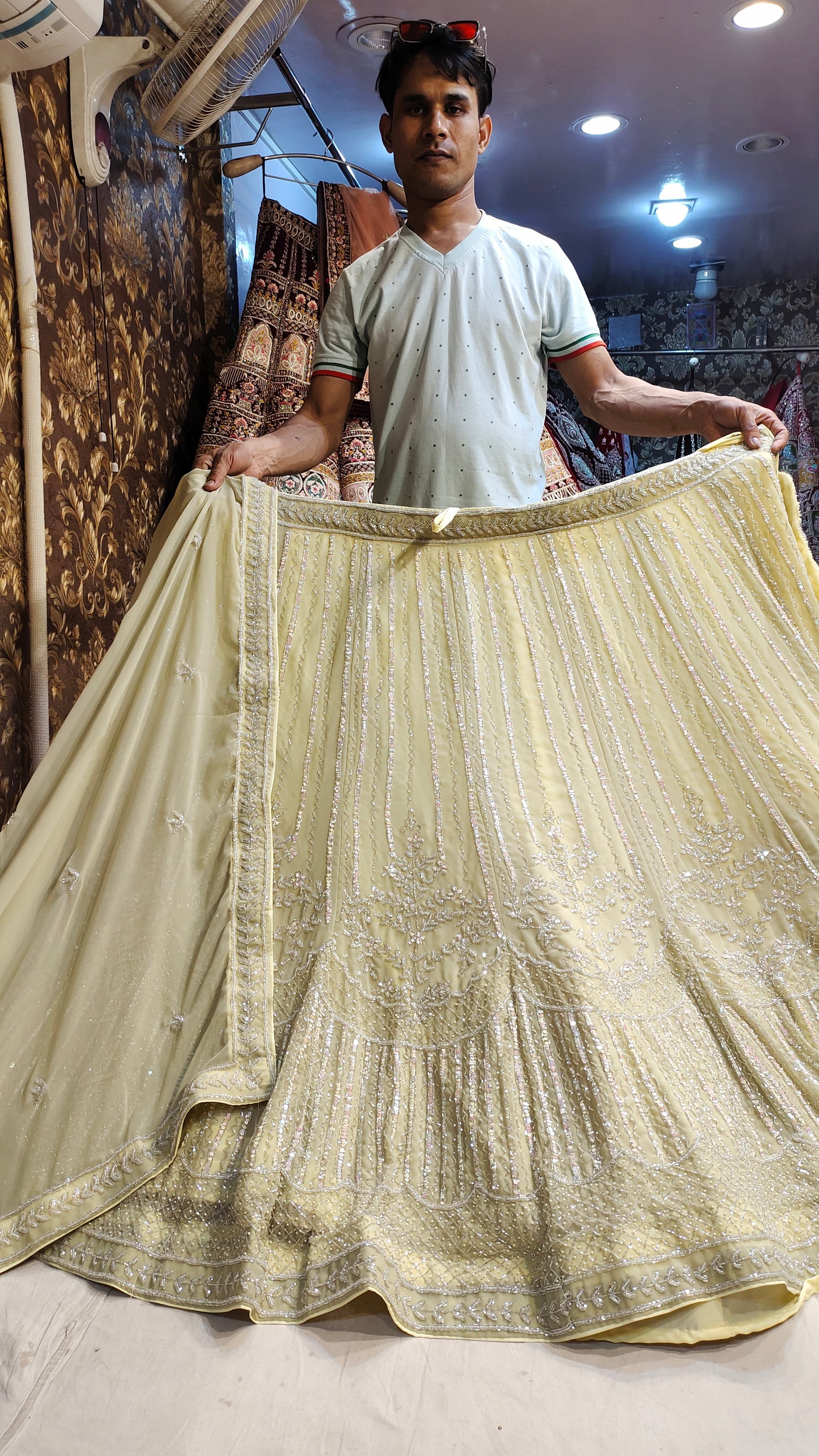 Lemon green Lehenga Shopping World