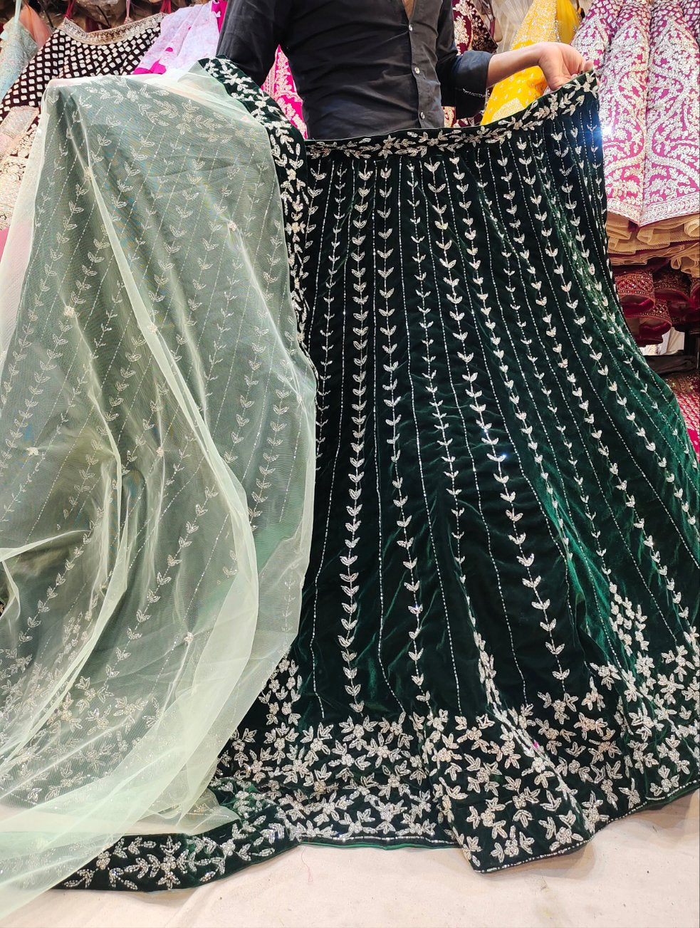 Green sequence Lehenga Shopping World