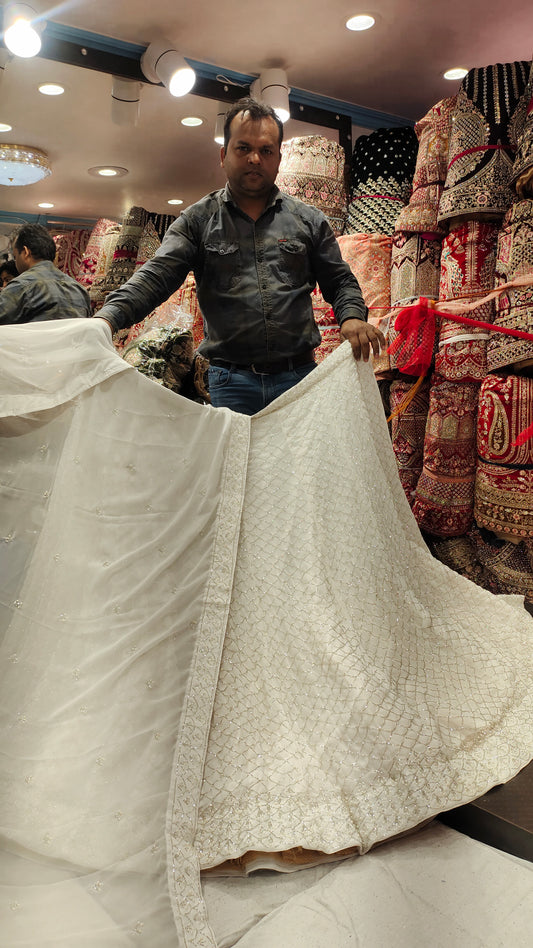 White Lehenga Shopping World