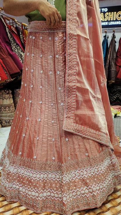 Peach panel Lehenga Shopping World