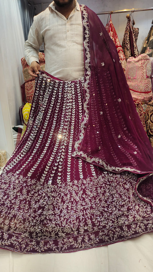 Lehenga con espejo