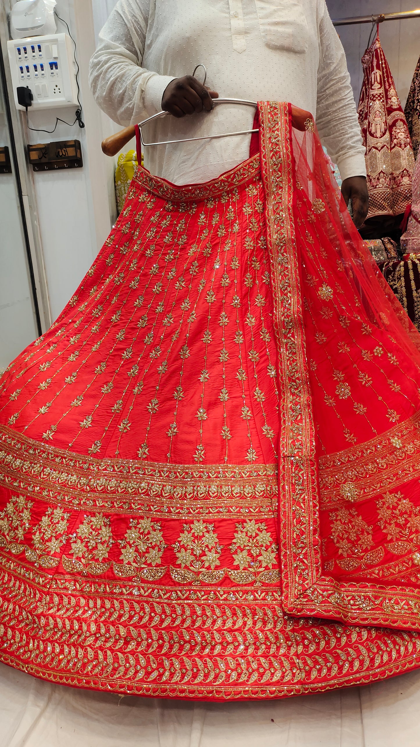 Orange Designer Lehenga