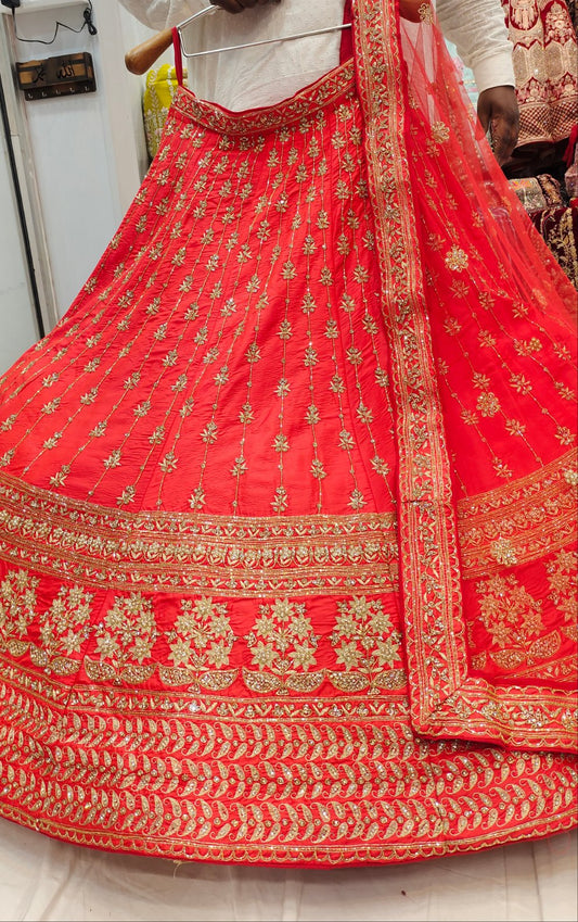 Lehenga de diseñador de color naranja