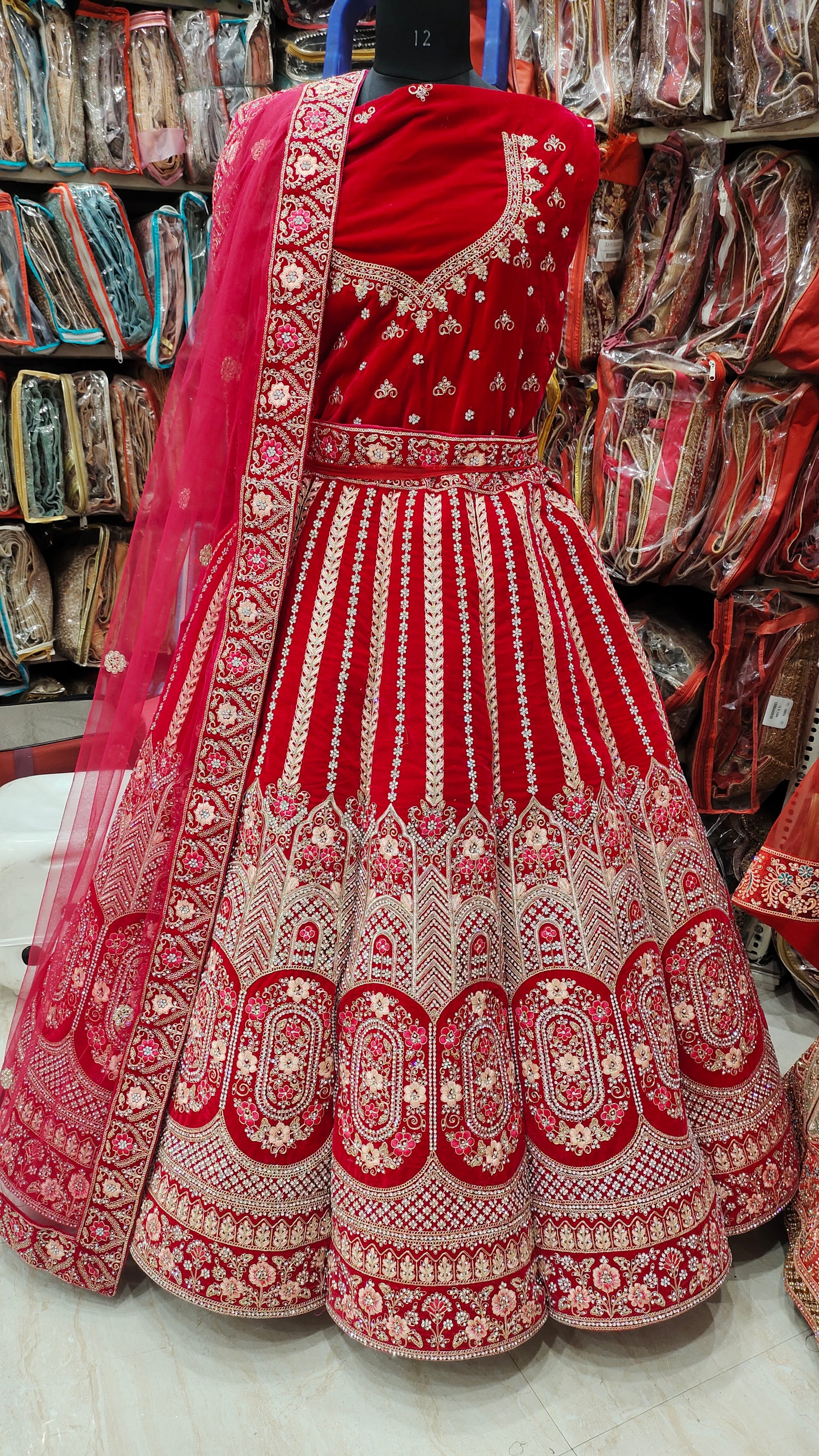 Bridal Ball Panel Pattern Lehenga